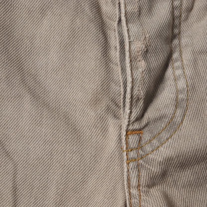 14GOLD ロゴプレート付き ヴィンテージ加工 ストレート デニムパンツ