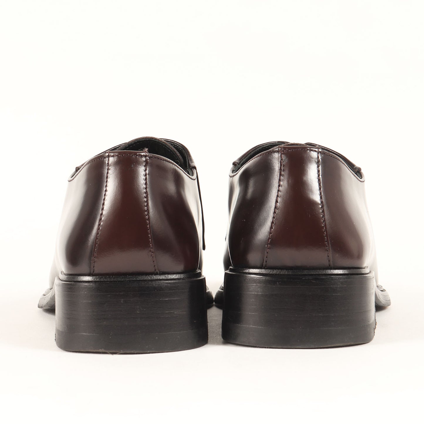 ガラスレザー キャップトゥ 外羽根 シューズ