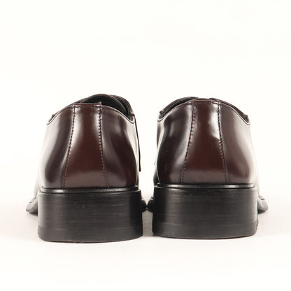 ガラスレザー キャップトゥ 外羽根 シューズ