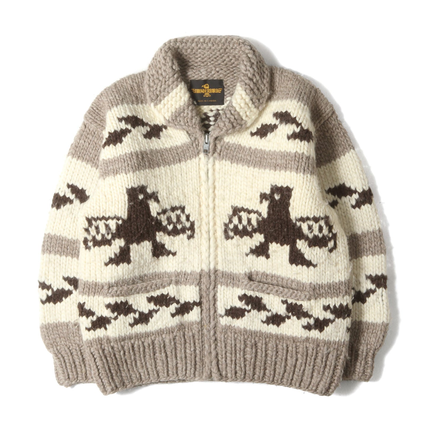 サンダーバード柄 フルジップ カウチンニット カナダ製