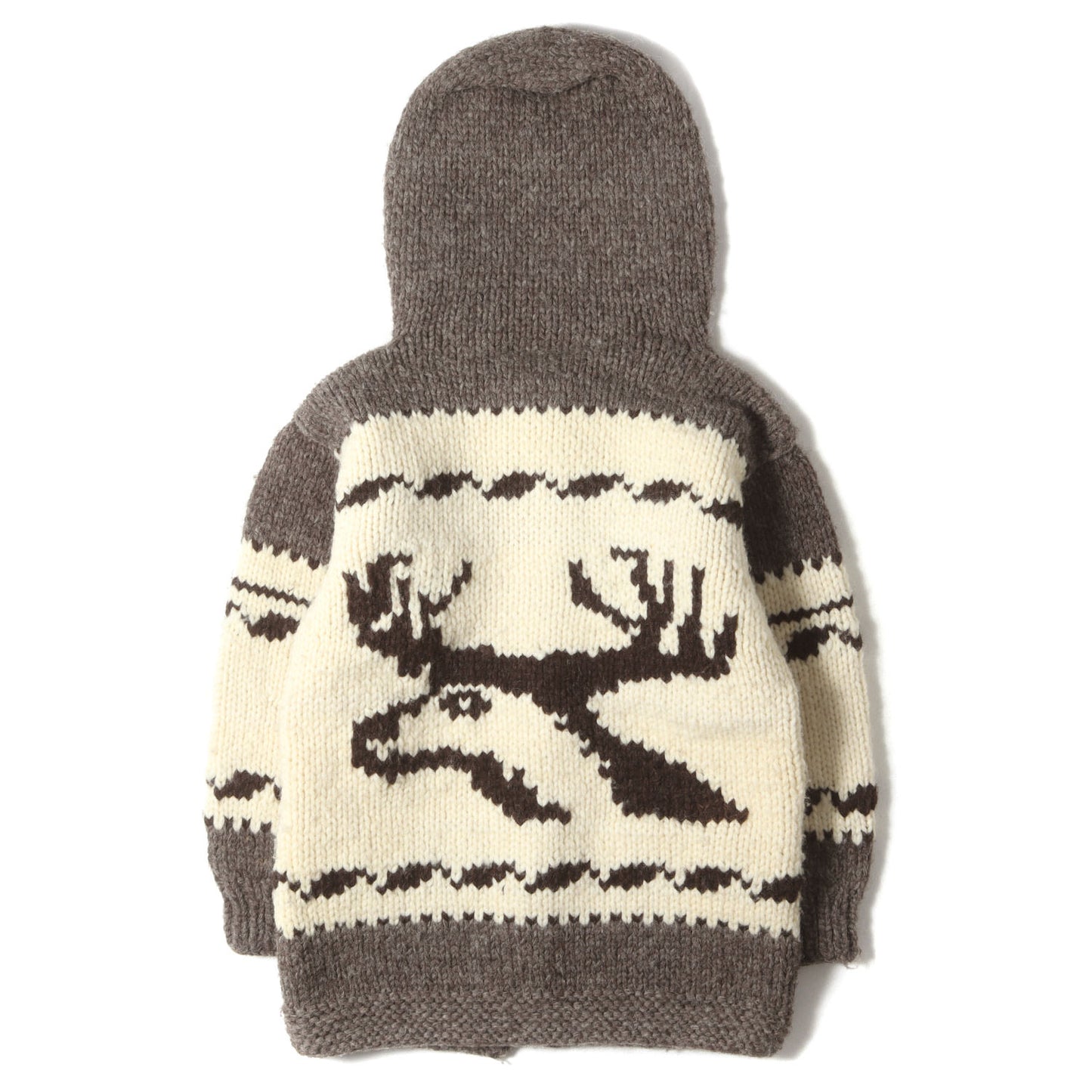 トナカイ柄 トグル付き カウチンニット フルジップ ダッフルコート カナダ製