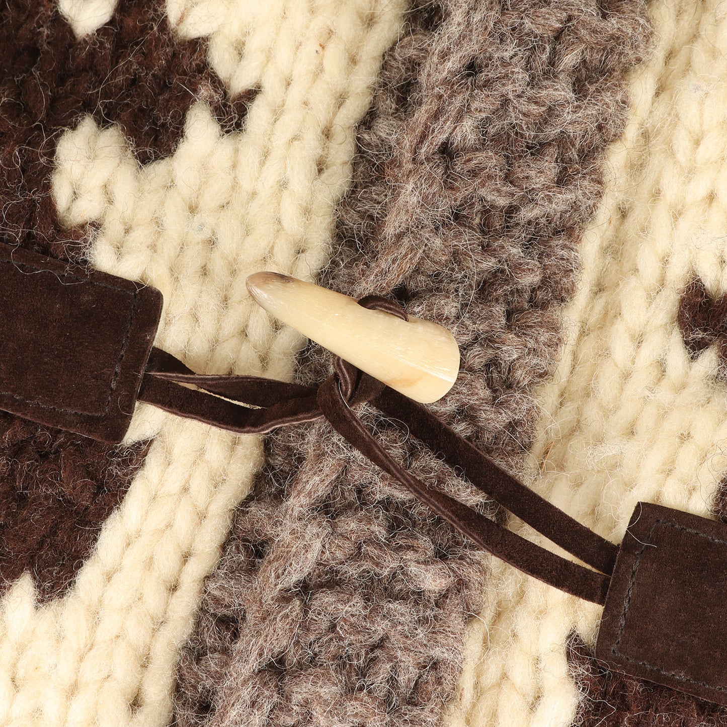 トナカイ柄 トグル付き カウチンニット フルジップ ダッフルコート カナダ製