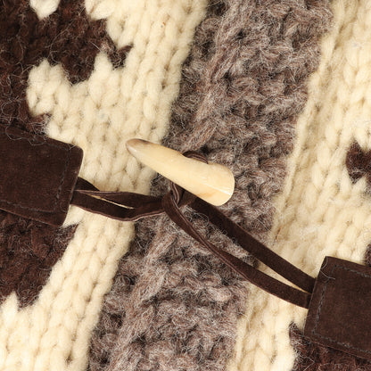 トナカイ柄 トグル付き カウチンニット フルジップ ダッフルコート カナダ製