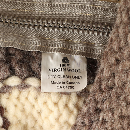 トナカイ柄 トグル付き カウチンニット フルジップ ダッフルコート カナダ製