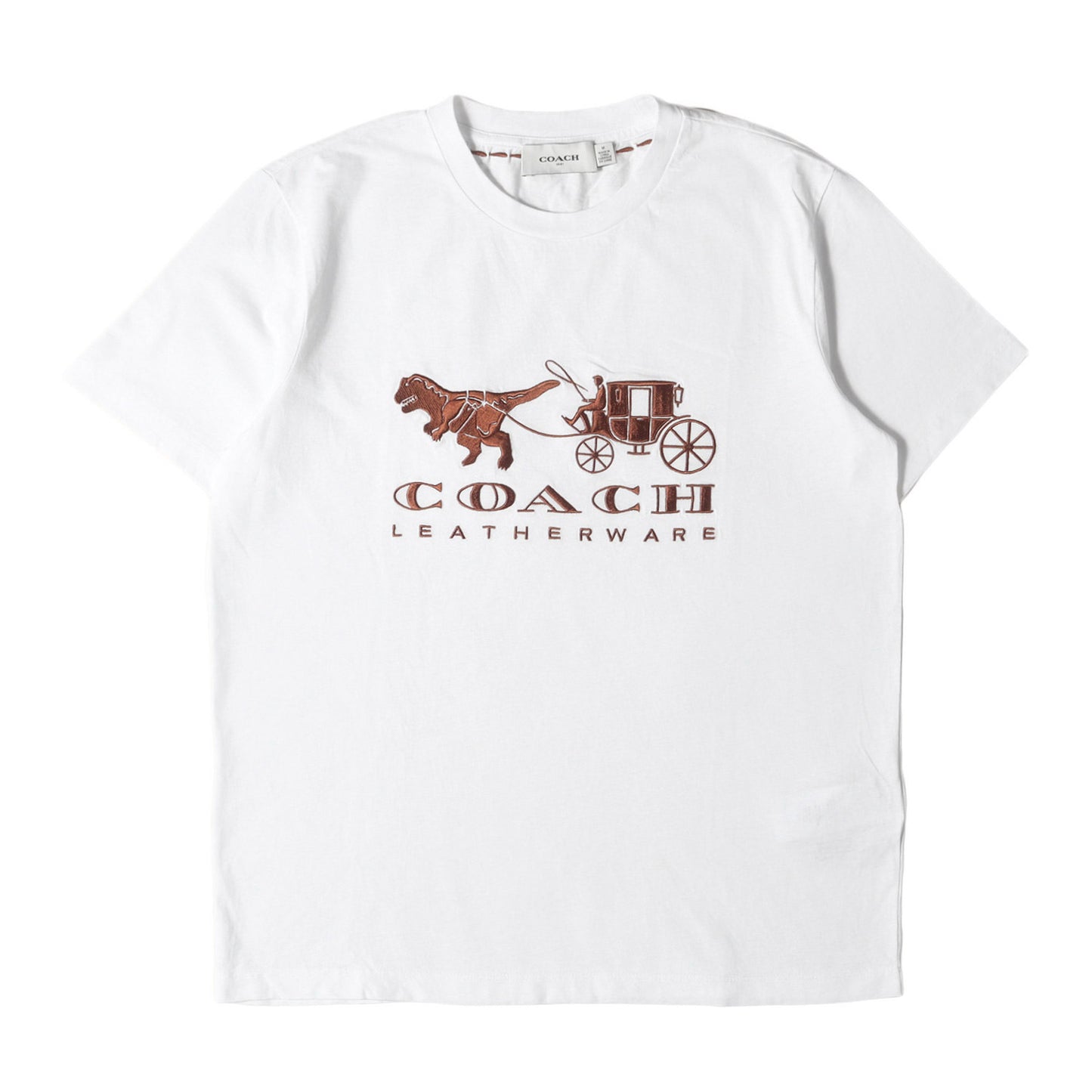 恐竜ロゴ刺繍 クルーネック Tシャツ