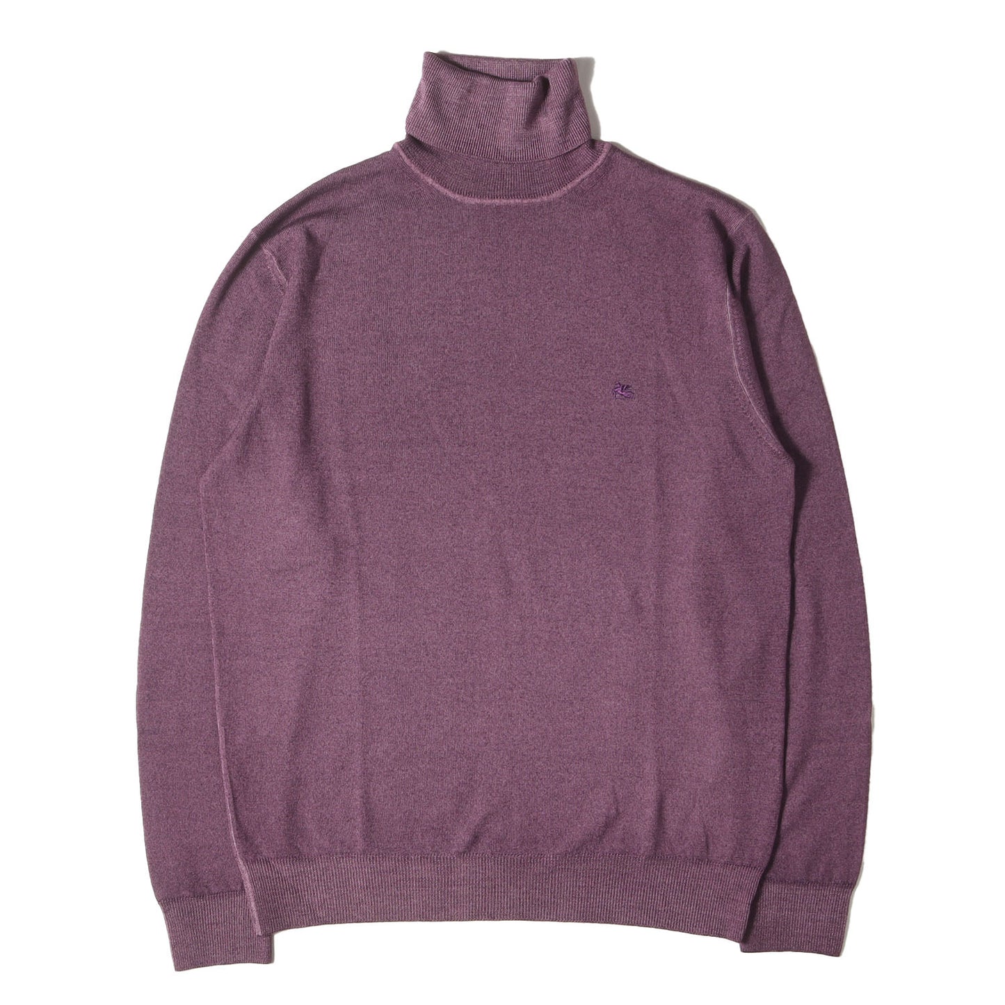 21AW ワンポイント刺繍 タートルネック ウールニット