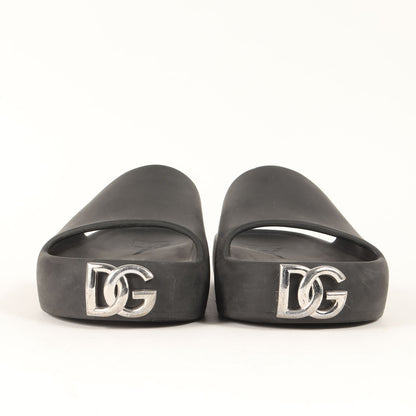 近年モデル ロゴプラークプラットフォーム スライドサンダル