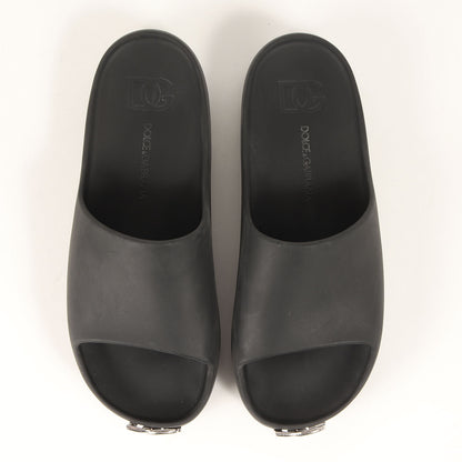 近年モデル ロゴプラークプラットフォーム スライドサンダル