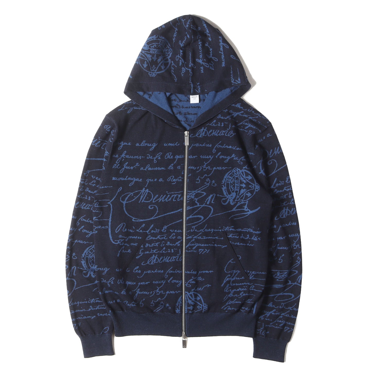 23AW カリグラフィ ジャガード ハイゲージ ウール ニット ダブルジップ パーカー (R23KZL01YWBG)