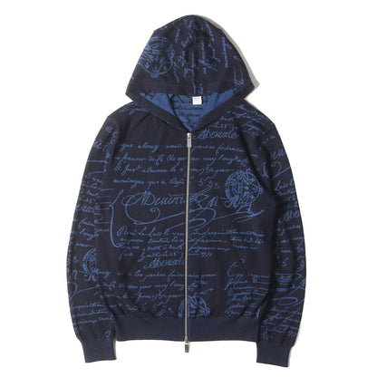 23AW カリグラフィ ジャガード ハイゲージ ウール ニット ダブルジップ パーカー (R23KZL01YWBG)