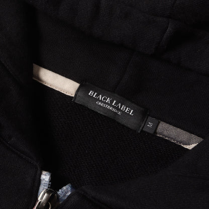 バックロゴ チェック ハーフジップ スウェットパーカー