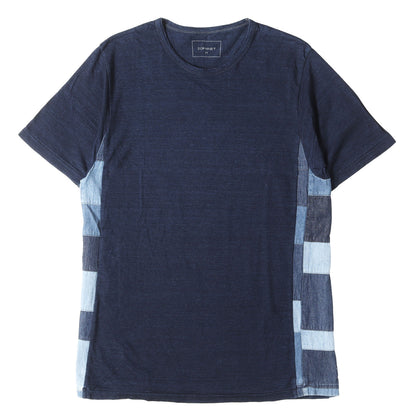 デニムパッチワーク インディゴ Tシャツ