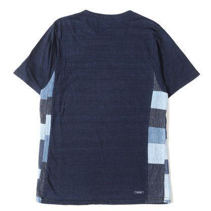 デニムパッチワーク インディゴ Tシャツ