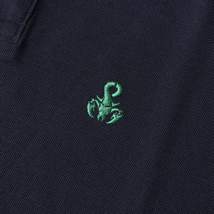 スコーピオン刺繍 鹿の子ポロシャツ