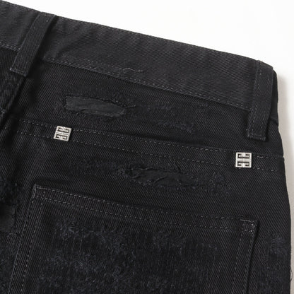デストロイ加工 スリムフィット デニムパンツ
