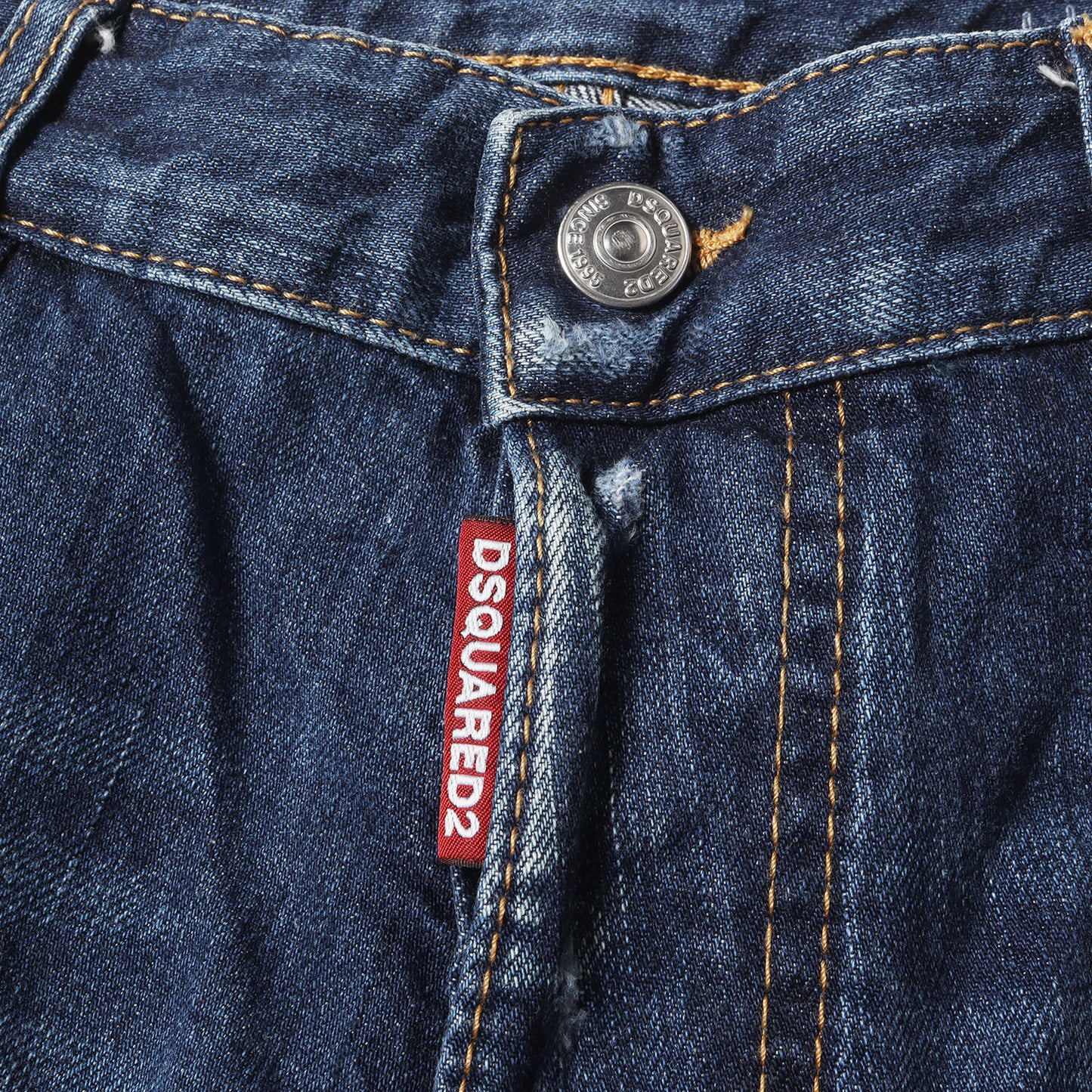 ダメージリペア加工 スリムテーパード デニムパンツ