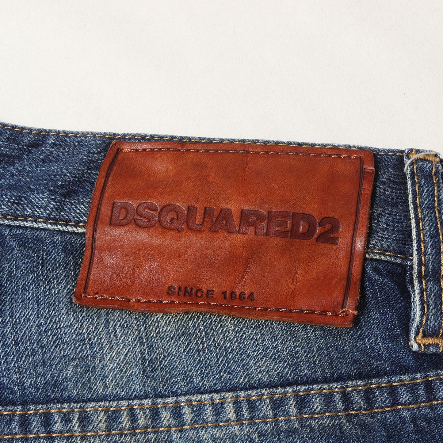 ダメージリペア加工 スリムテーパード デニムパンツ