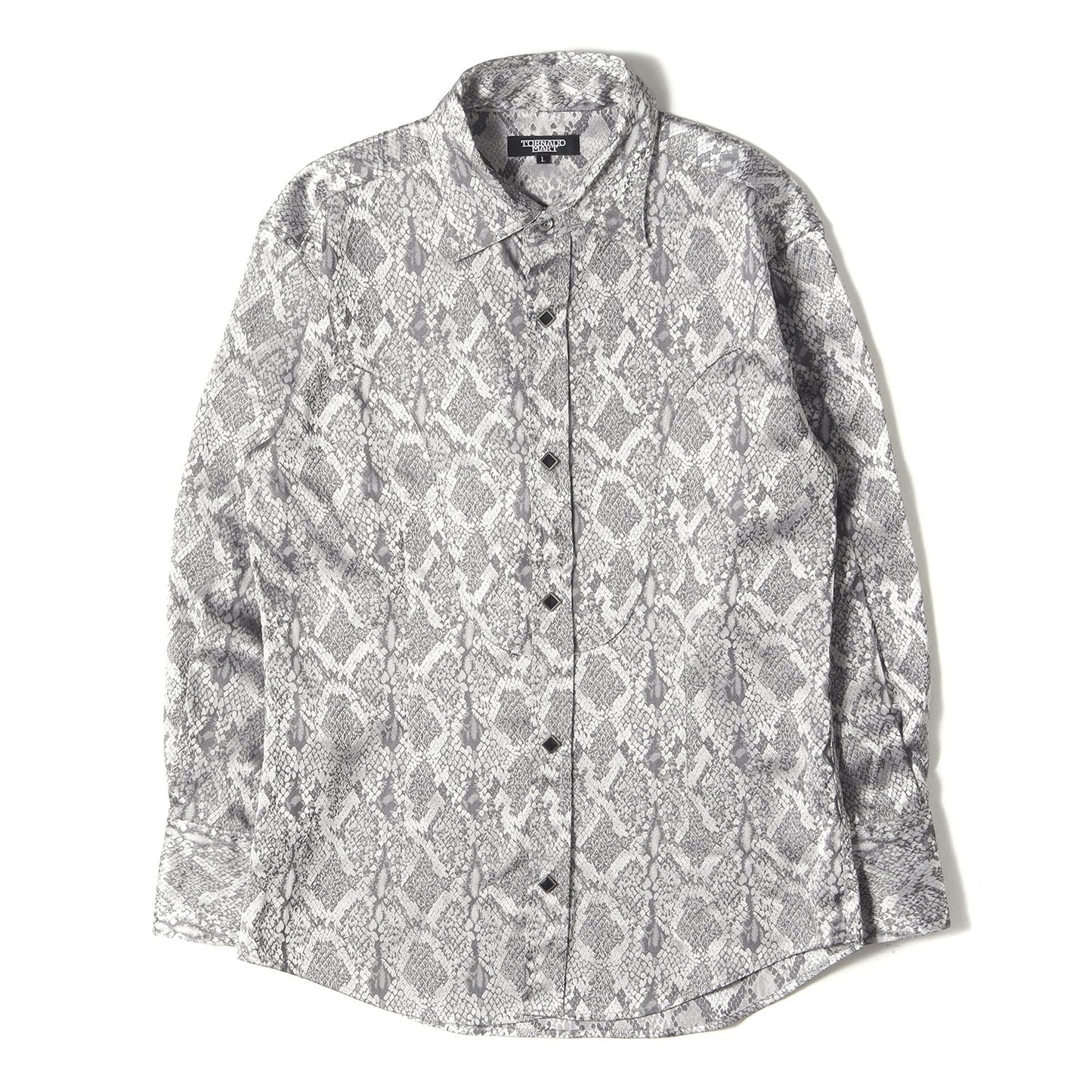 00s パイソン柄 サテン ウエスタンシャツ