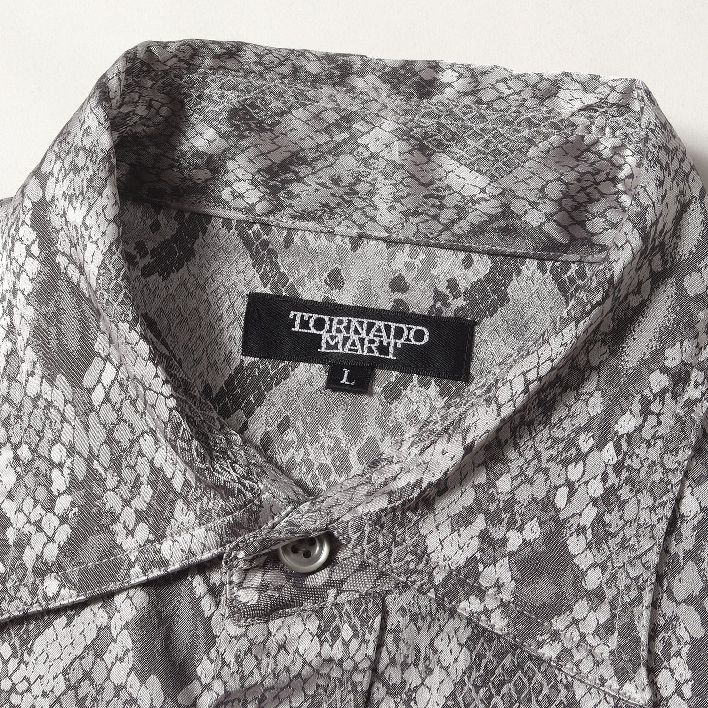 00s パイソン柄 サテン ウエスタンシャツ