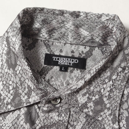 00s パイソン柄 サテン ウエスタンシャツ