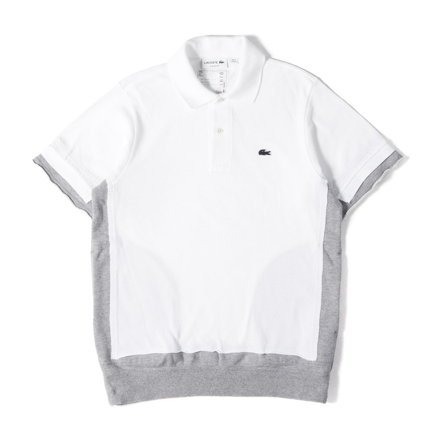 ×LACOSTE スウェット ドッキング 鹿の子ポロシャツ
