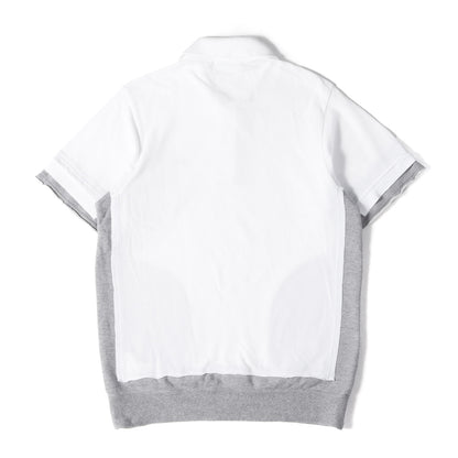 ×LACOSTE スウェット ドッキング 鹿の子ポロシャツ