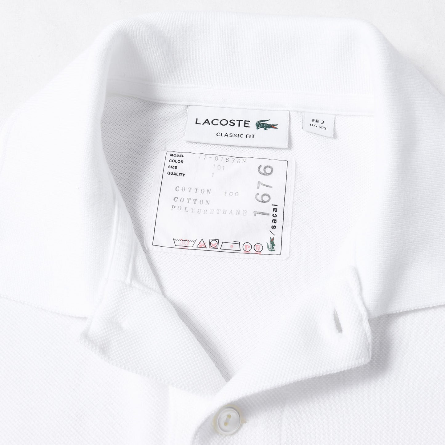 ×LACOSTE スウェット ドッキング 鹿の子ポロシャツ