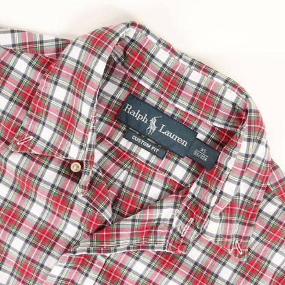 コットンオックス チェック ボタンダウンシャツ (CUSTOM FIT)