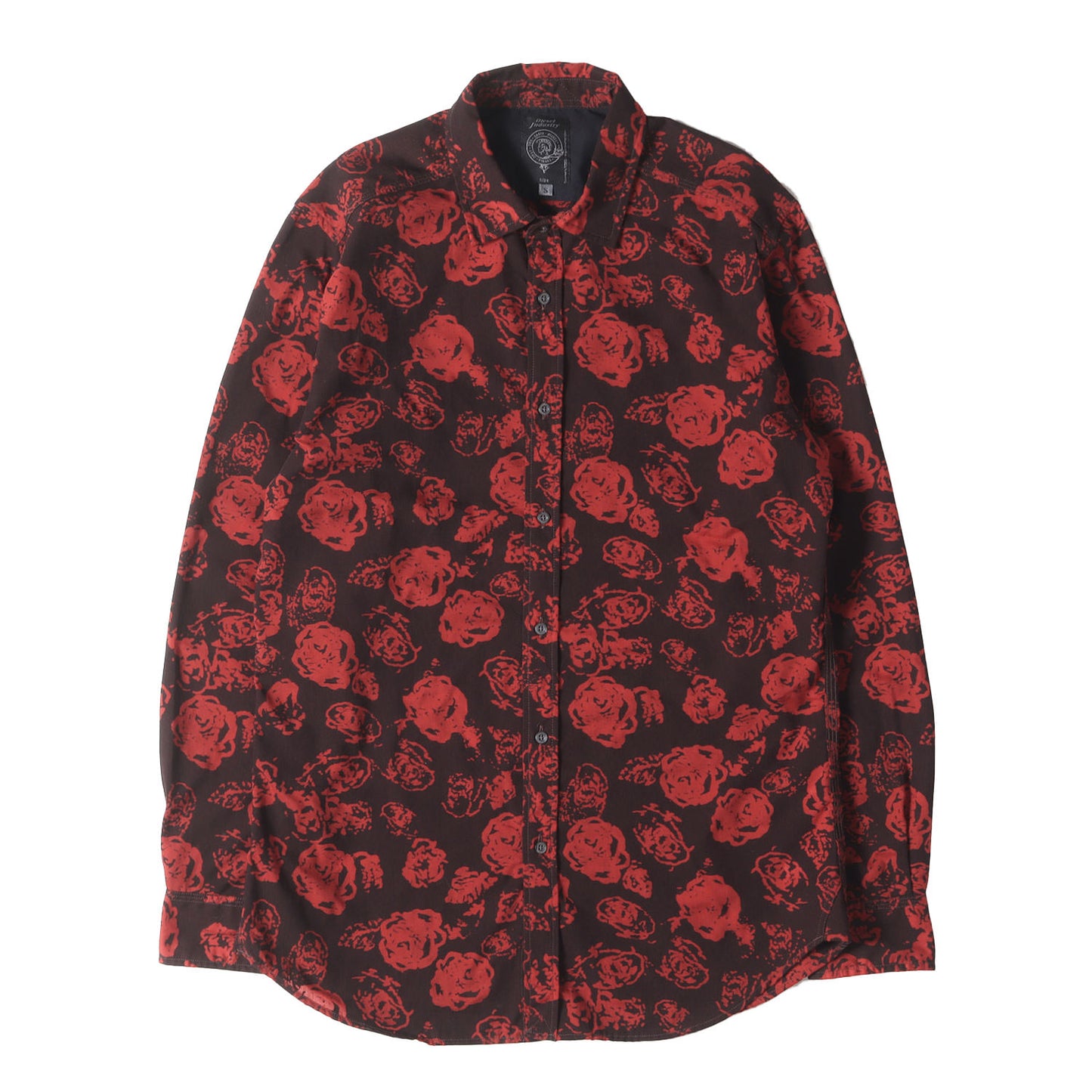 ローズ柄 ボタンシャツ
