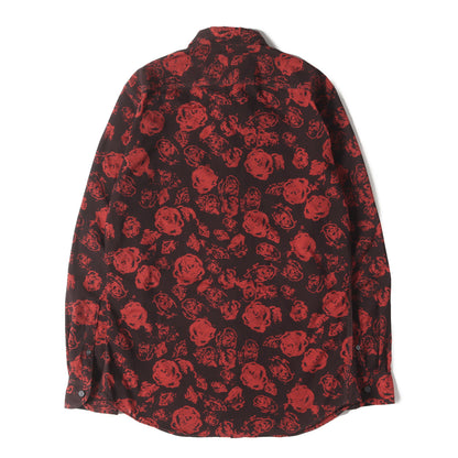 ローズ柄 ボタンシャツ