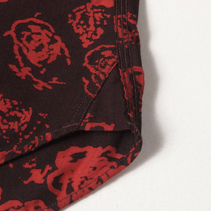 ローズ柄 ボタンシャツ