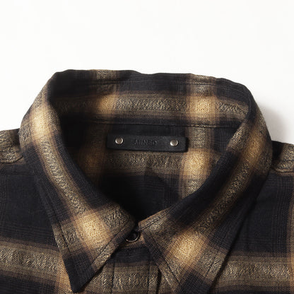 25SS オンブレチェック ウエスタンシャツ(R/W Neon Ombre Western SH)