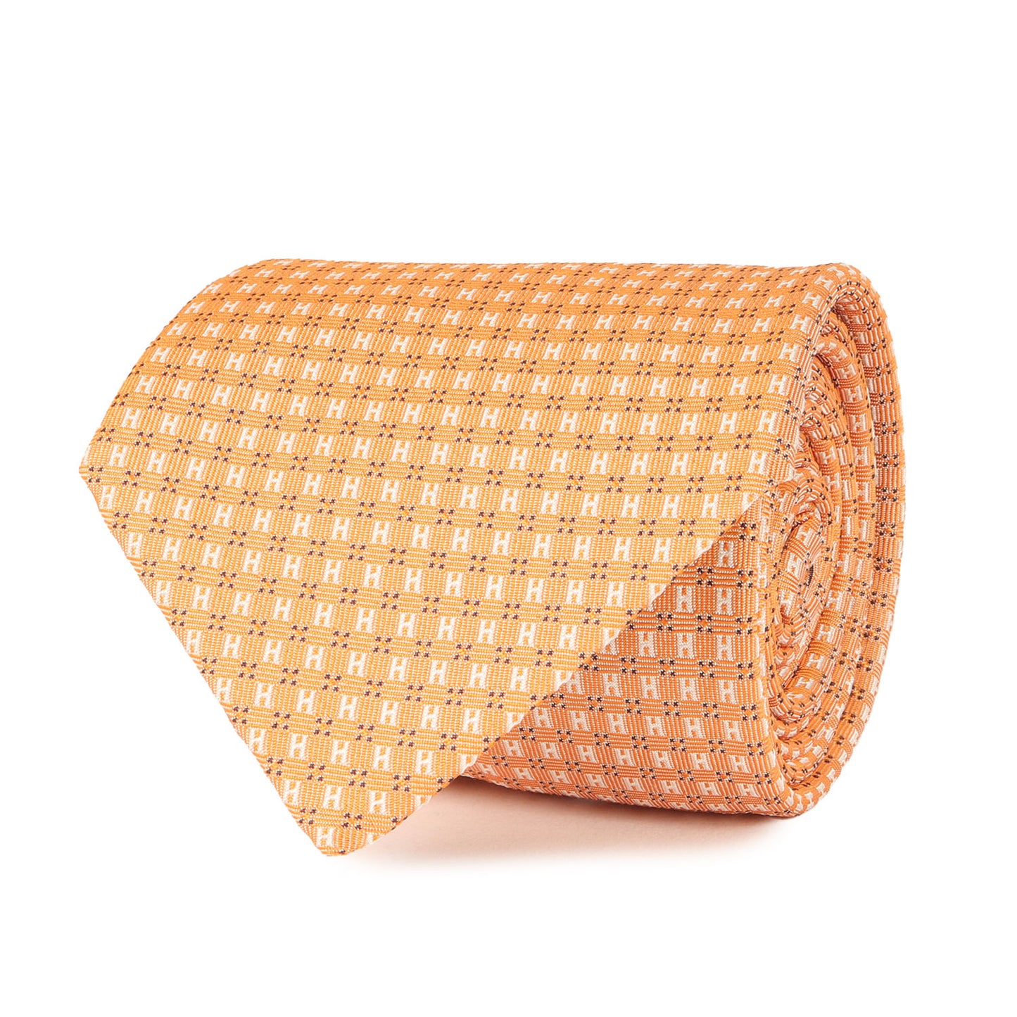 Hロゴ刺繍柄 シルク ネクタイ