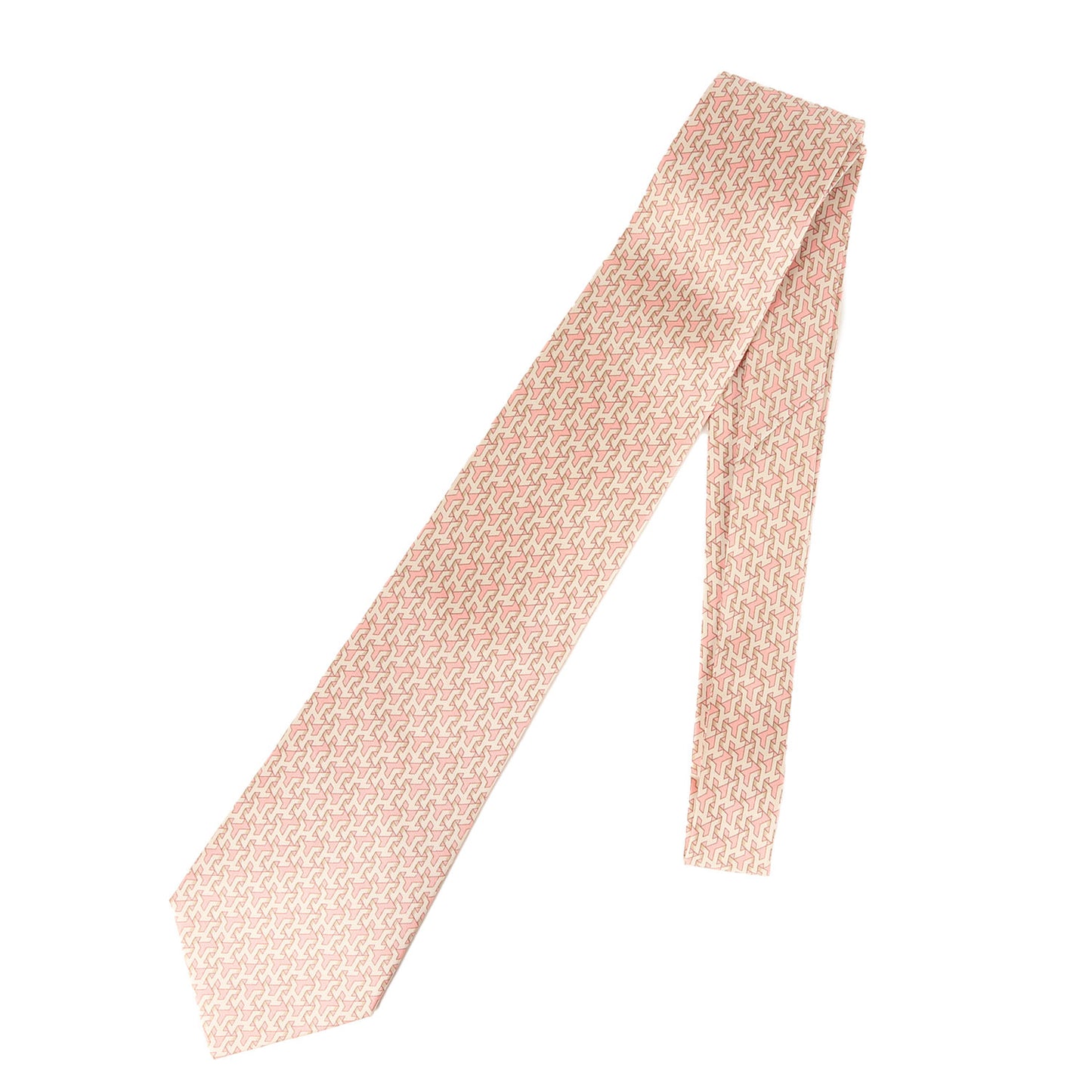 Hロゴ幾何学模様 シルク ネクタイ