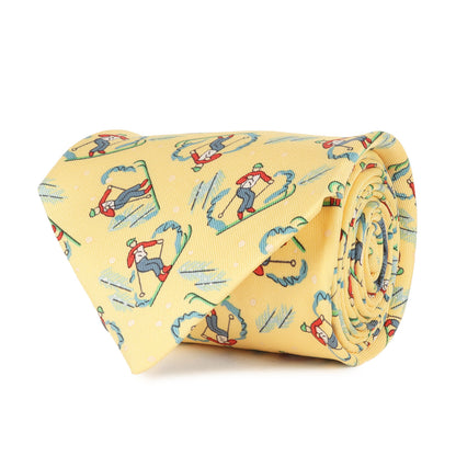 スキー柄 シルク ネクタイ