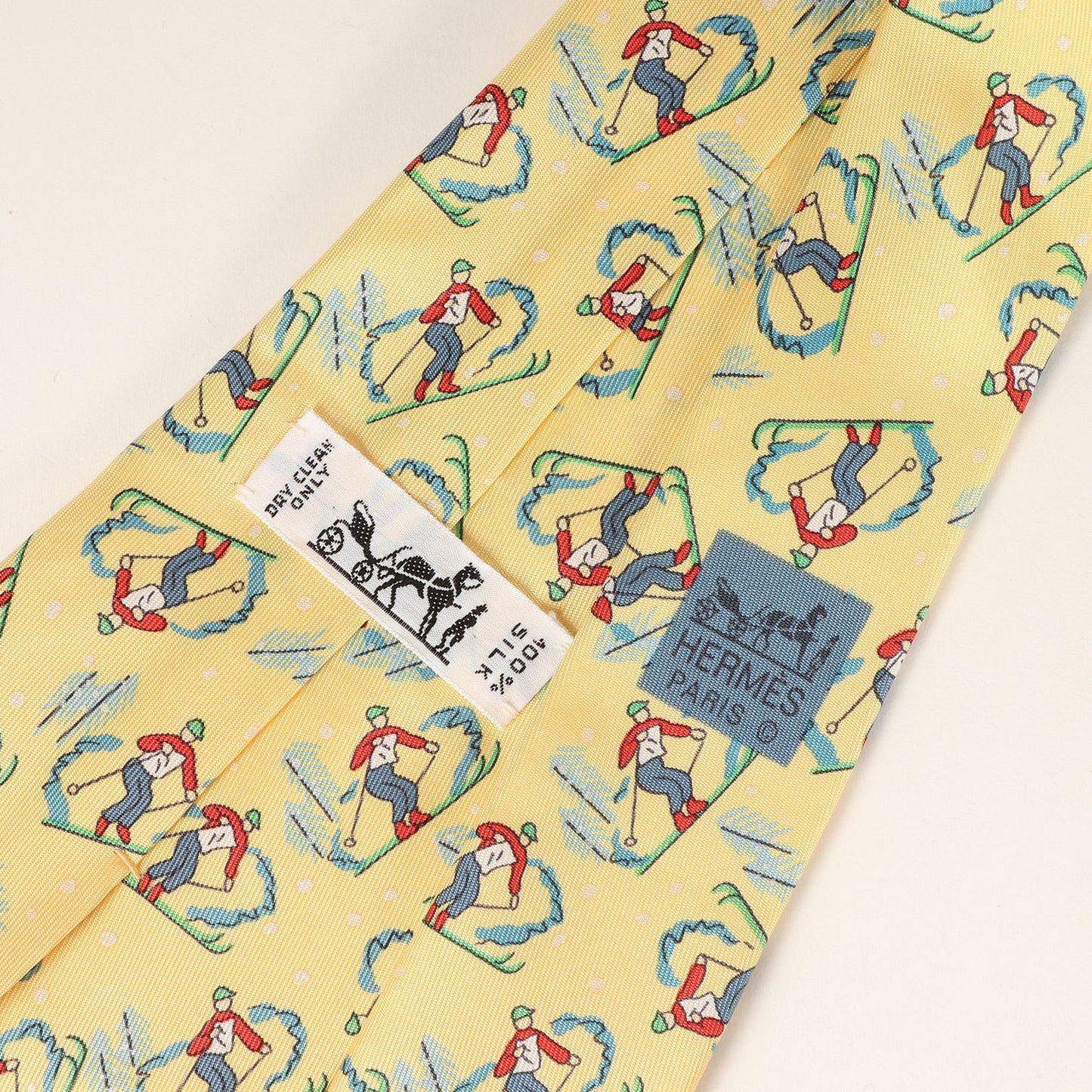 スキー柄 シルク ネクタイ