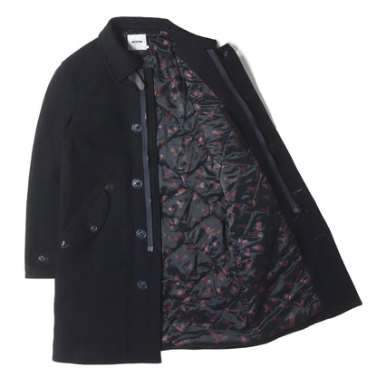 メルトンウール フルジップ ステンカラーコート