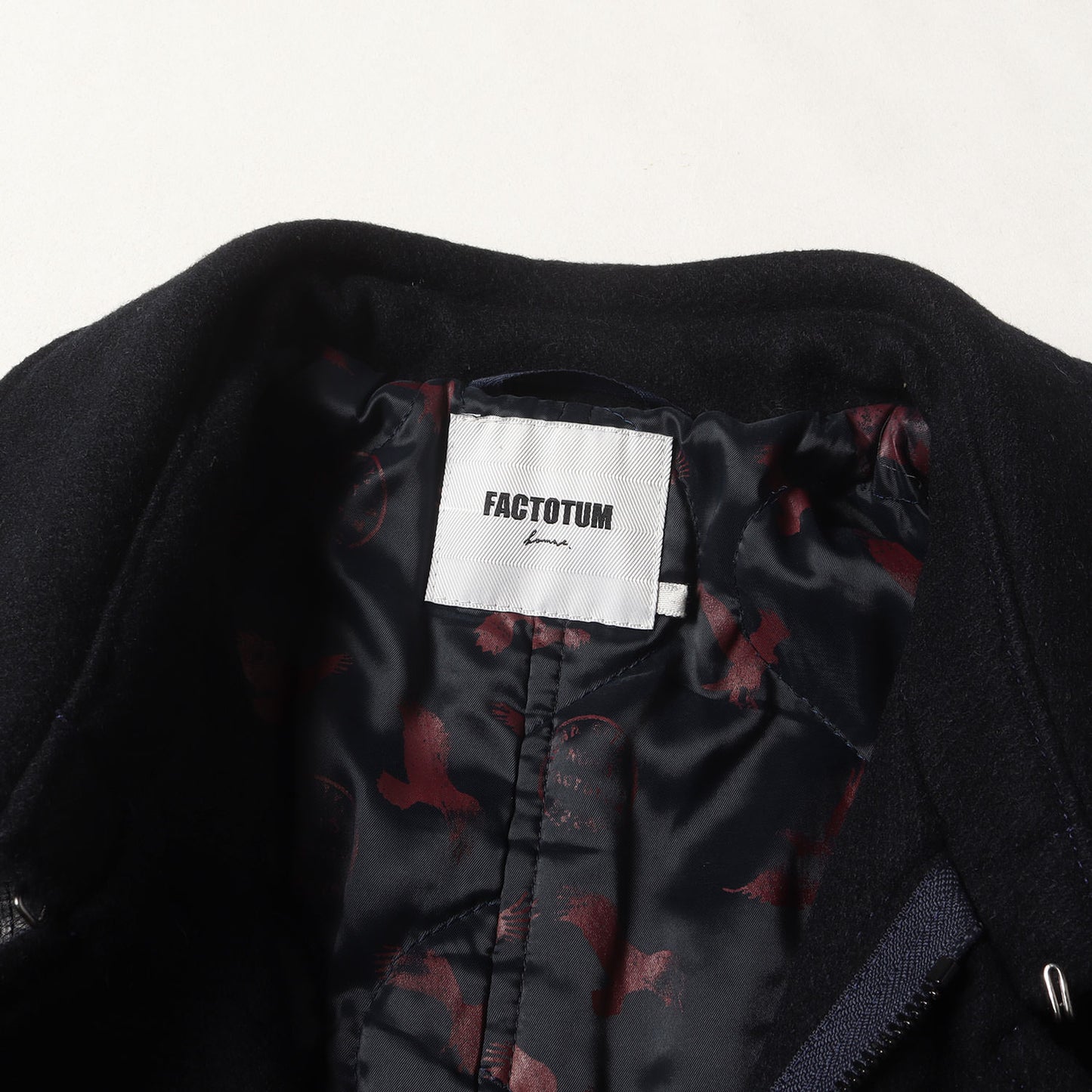 メルトンウール フルジップ ステンカラーコート