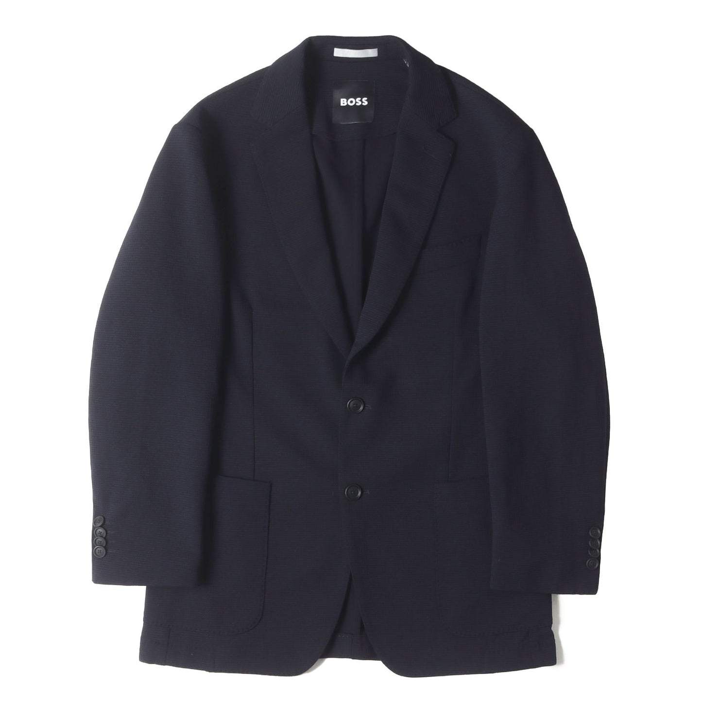 現行タグ ストレッチ ワッフル 2つボタン テーラードジャケット