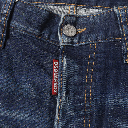 20SS ダメージリペア&ペンキ加工 スリム ストレッチ デニムパンツ(SKATER JEAN)