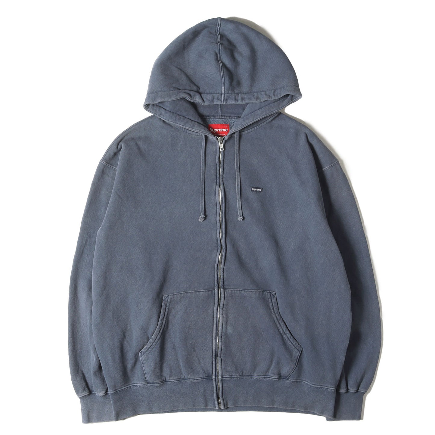 24SS オーバーダイ スモールBOXロゴ ジップ スウェットパーカー(Overdyed Small Box Zip Up Hooded Sweatshirt)