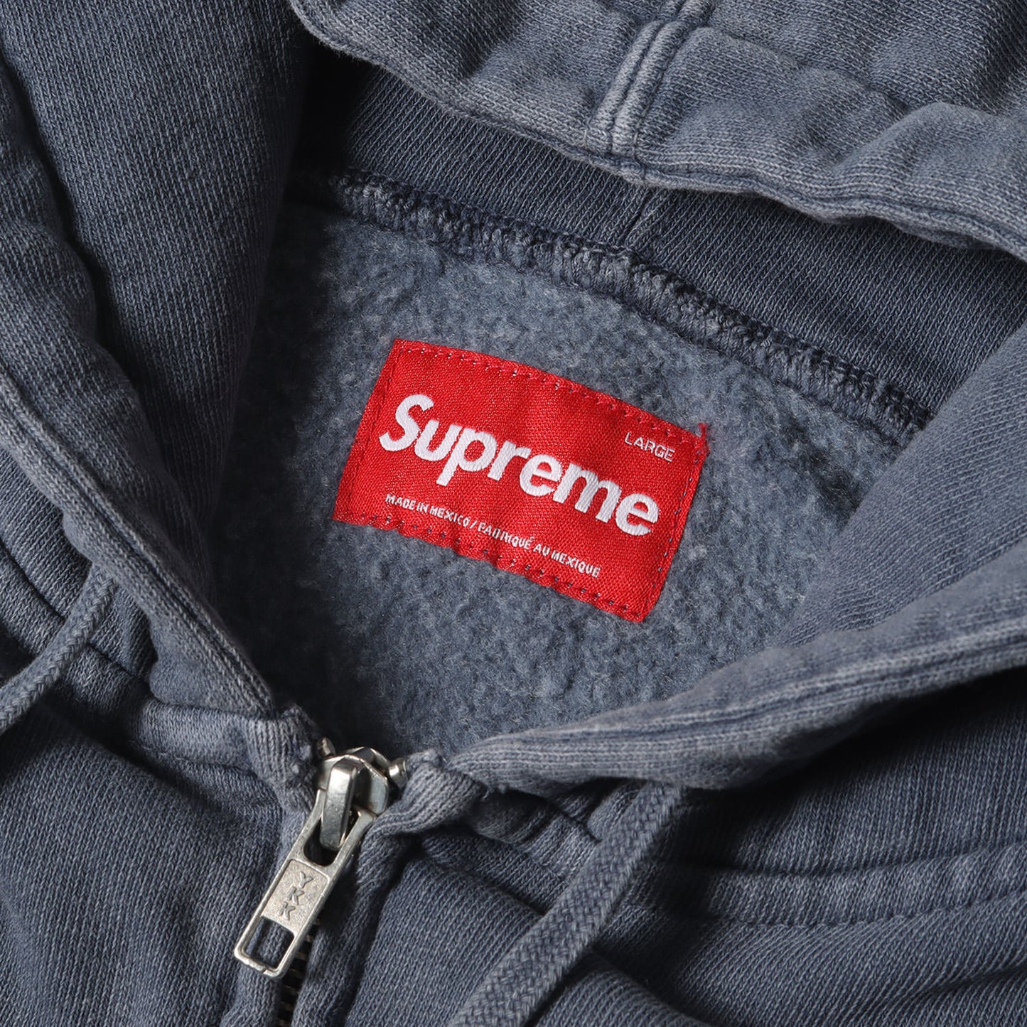 24SS オーバーダイ スモールBOXロゴ ジップ スウェットパーカー(Overdyed Small Box Zip Up Hooded Sweatshirt)