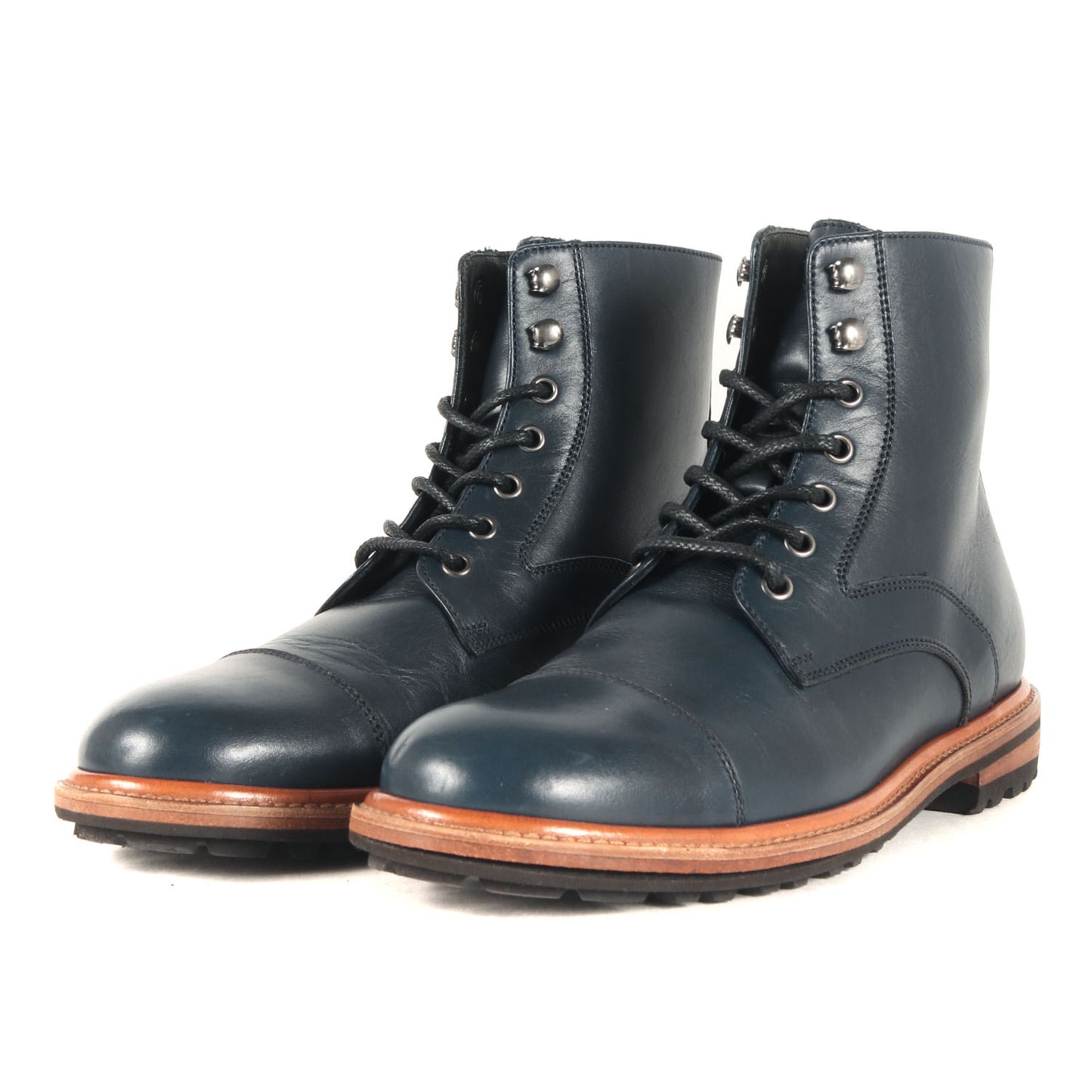キャップトゥ レースアップ レザー ブーツ
