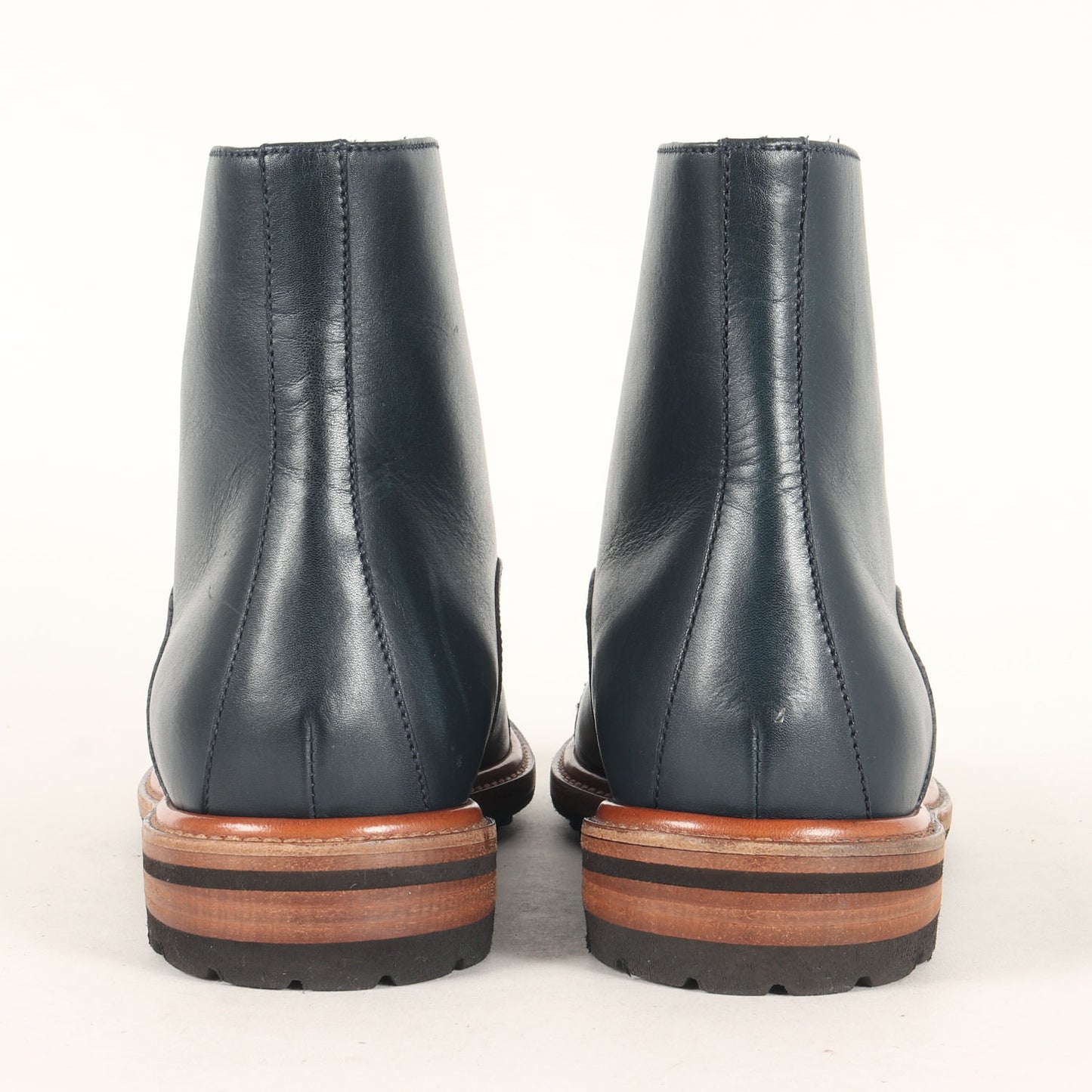 キャップトゥ レースアップ レザー ブーツ