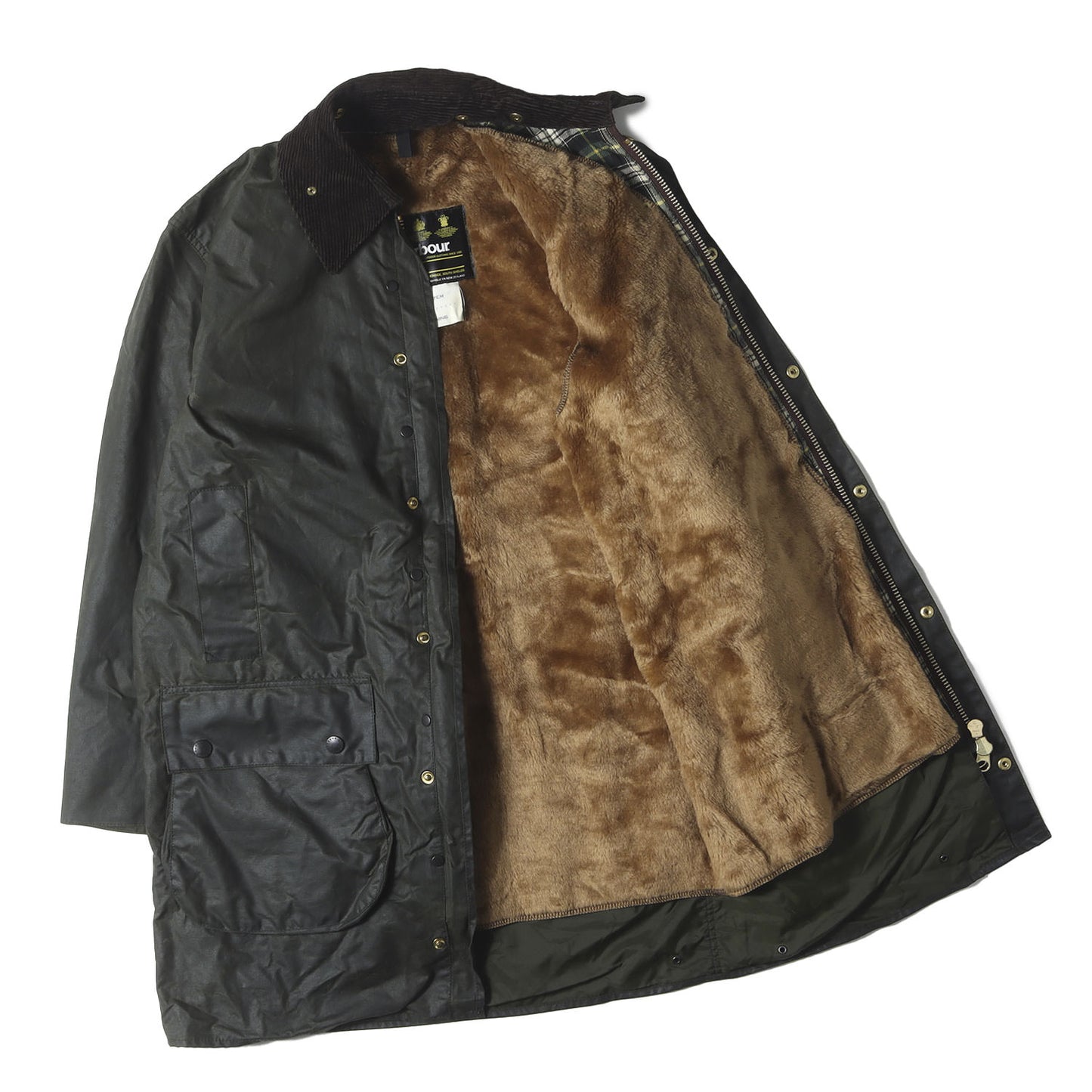90s ボアベストライナー付き ワックスドコットン ボーダージャケット (BORDER JACKET)