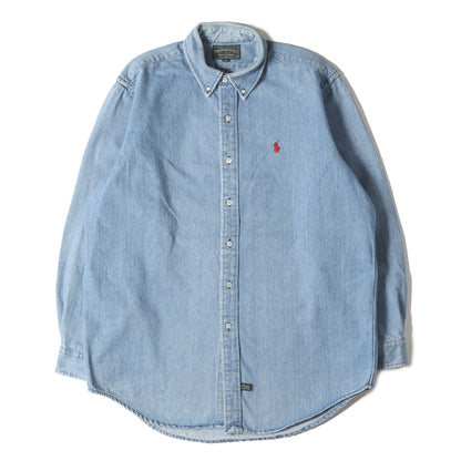 [希少 POLO COUNTRY] 90s 赤ポニー ボタンダウン デニムシャツ