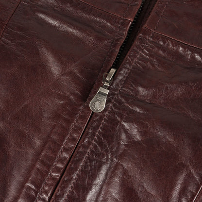 リアルファー襟 カウレザー シングル ライダースジャケット