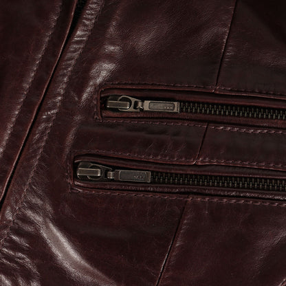 リアルファー襟 カウレザー シングル ライダースジャケット