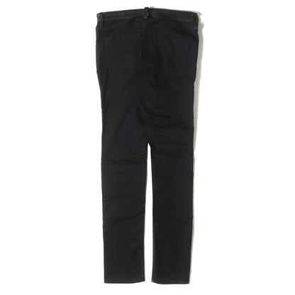 ゴートスキンレザー コンビ ストレッチ デニムパンツ