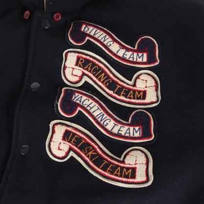 90s 袖レザー メルトン スタジャン / SAS SCUBA DIVING 1992年製